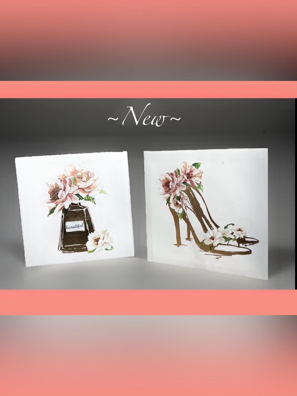 Canvas Art Set/Boutique/Fashion/Designer Theme ~New~ 2pcs Set